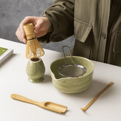 Chado Matcha Tea Set – Traditional Japanese Whisk, Bowl & Spoon 1