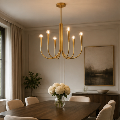 Vintage Candle Iron Dining Room Chandelier