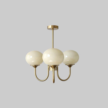 Chandelier with Spherical Glass Shades and Metal Frame 4
