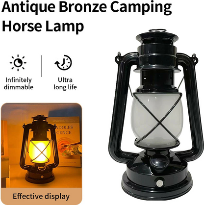 Royallure Retro Horse Lantern Camping Light 3-Mode Hanging Outdoor Decor Lamp
