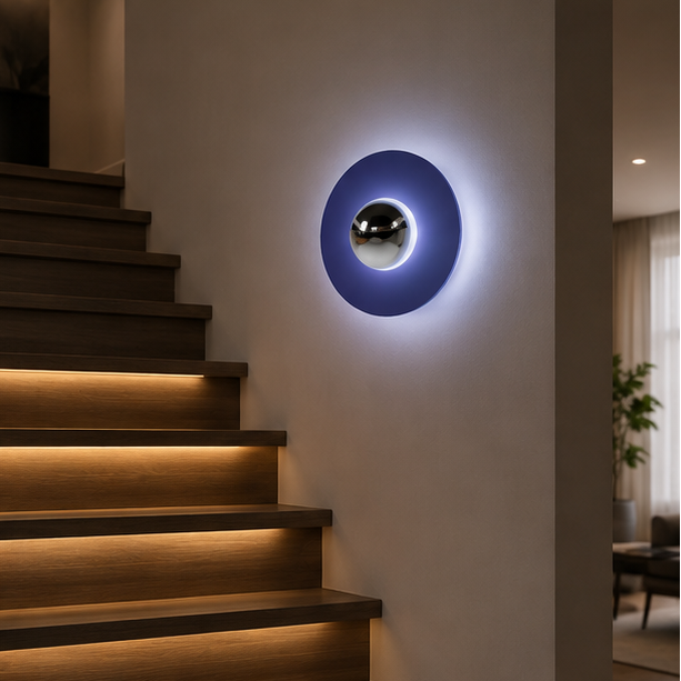 Round Unusual Sconces Led Wall Light Modern Interior Living Room Background Bedroom Bedside Color UFO Wall Lamp Home Decoration