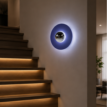 Round Unusual Sconces Led Wall Light Modern Interior Living Room Background Bedroom Bedside Color UFO Wall Lamp Home Decoration