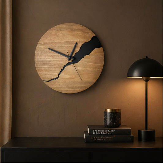 Royaleva River-Cut Wood Wall Clock Luxury Modern Timepiece for Living Rooms and Offices