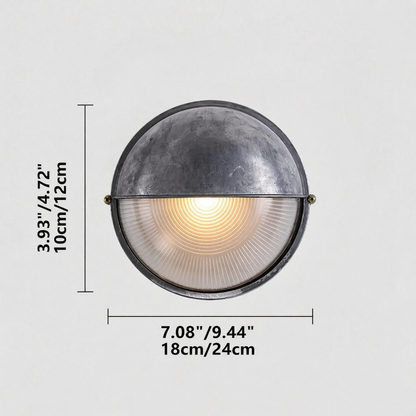 LuxRoyale Vintage Industrial Style Wall Light Aluminum Glass Sconce