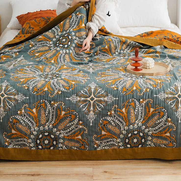 Royaleva Premium Double Sided Floral Cotton Quilt with Breathable Organic Fabric For Year Round Comfort