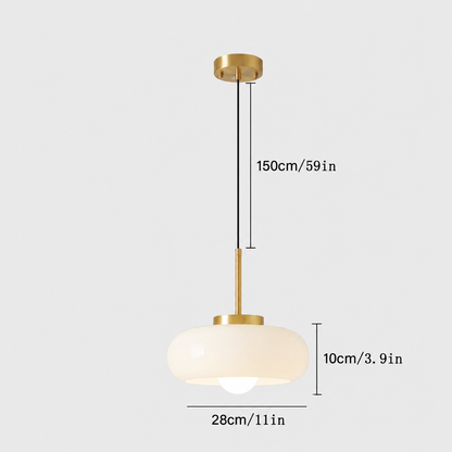 Royelux Glass Pendant Light Bread Shape Dimmable Artistic Stained-Glass Chandelier
