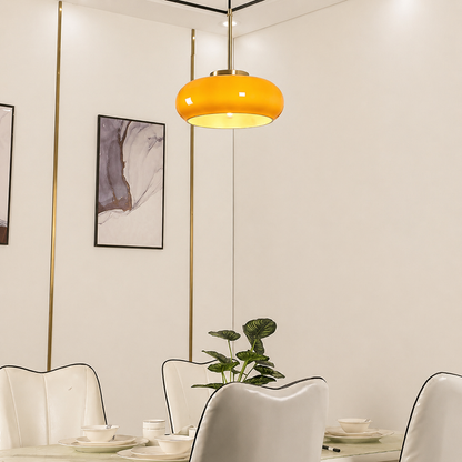 Royelux Glass Pendant Light Bread Shape Dimmable Artistic Stained-Glass Chandelier