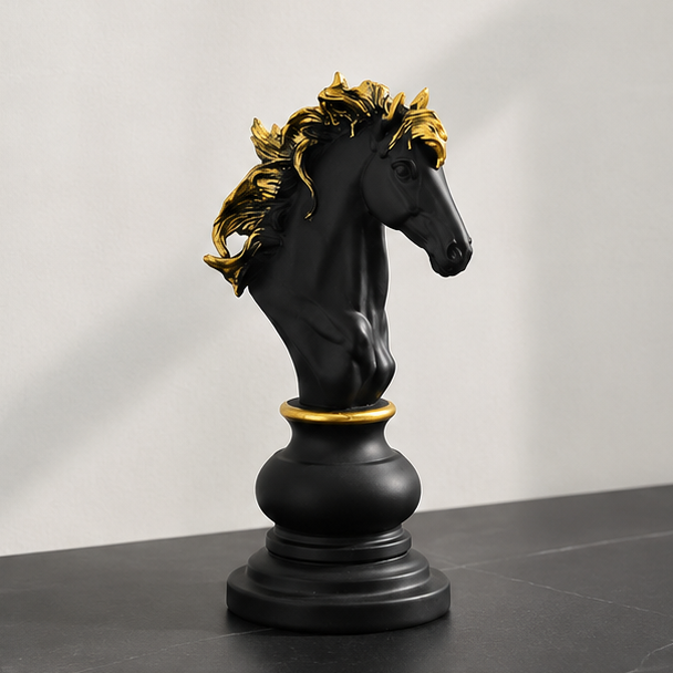 Royelux Modern Chess Statues - King, Queen & Knight Home Decor