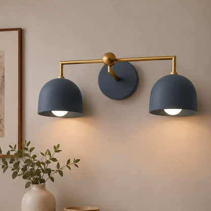 Royelux 3-Light Farmhouse Bathroom Vanity Light, Terracotta & Brass Fixture