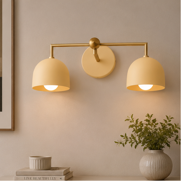 Royelux 3-Light Farmhouse Bathroom Vanity Light, Terracotta & Brass Fixture