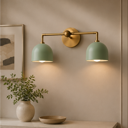 Royelux 3-Light Farmhouse Bathroom Vanity Light, Terracotta & Brass Fixture
