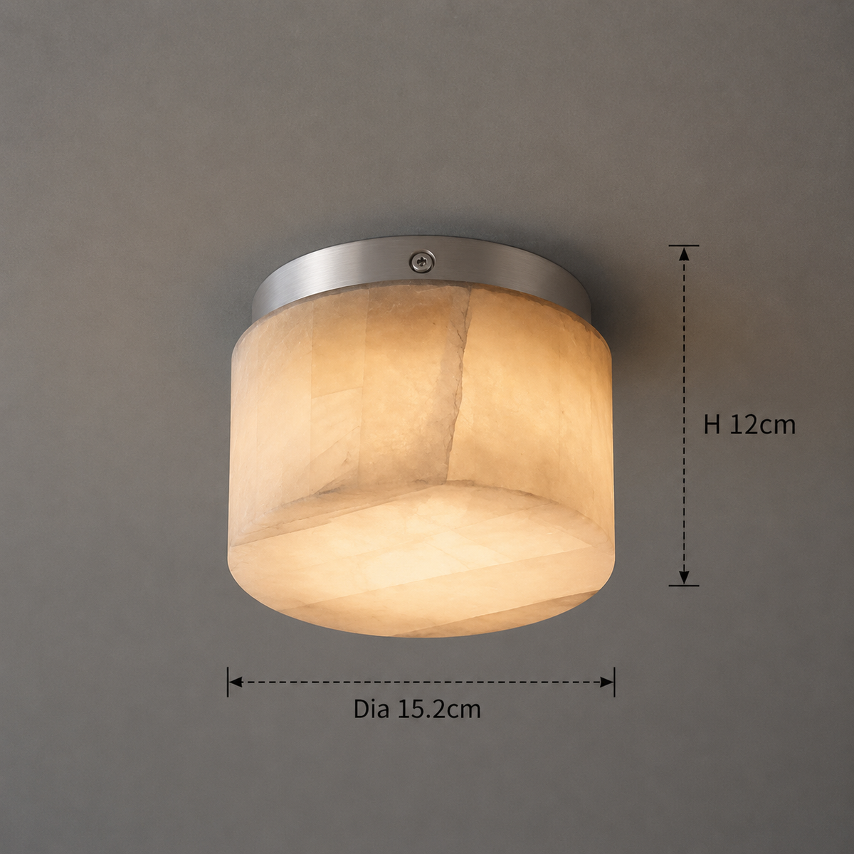 Royelux Alabaster Round Flush Mount Ceiling Light for Elegant Interiors - Royale Basic
