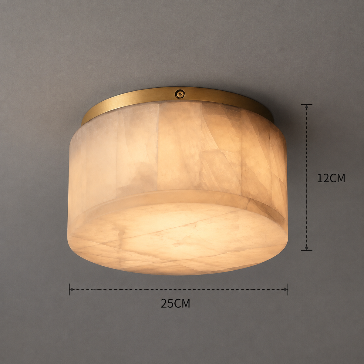 Royelux Alabaster Round Flush Mount Ceiling Light for Elegant Interiors - Royale Basic