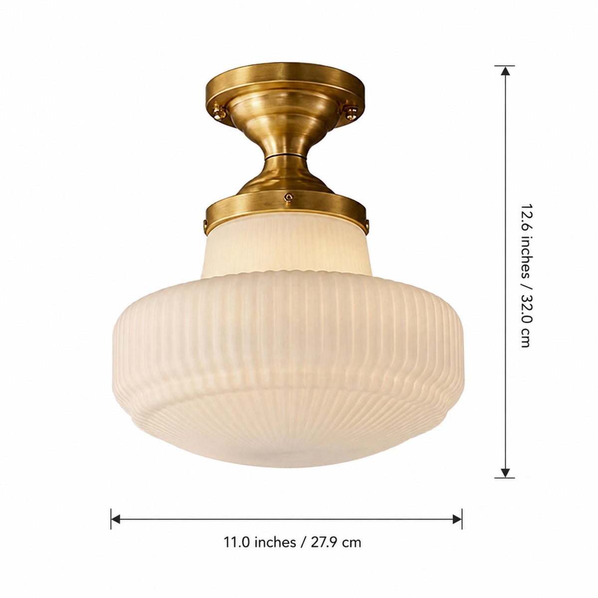 RoyaleGlow Vintage French Flush Mount Glass Ceiling Light Fixture