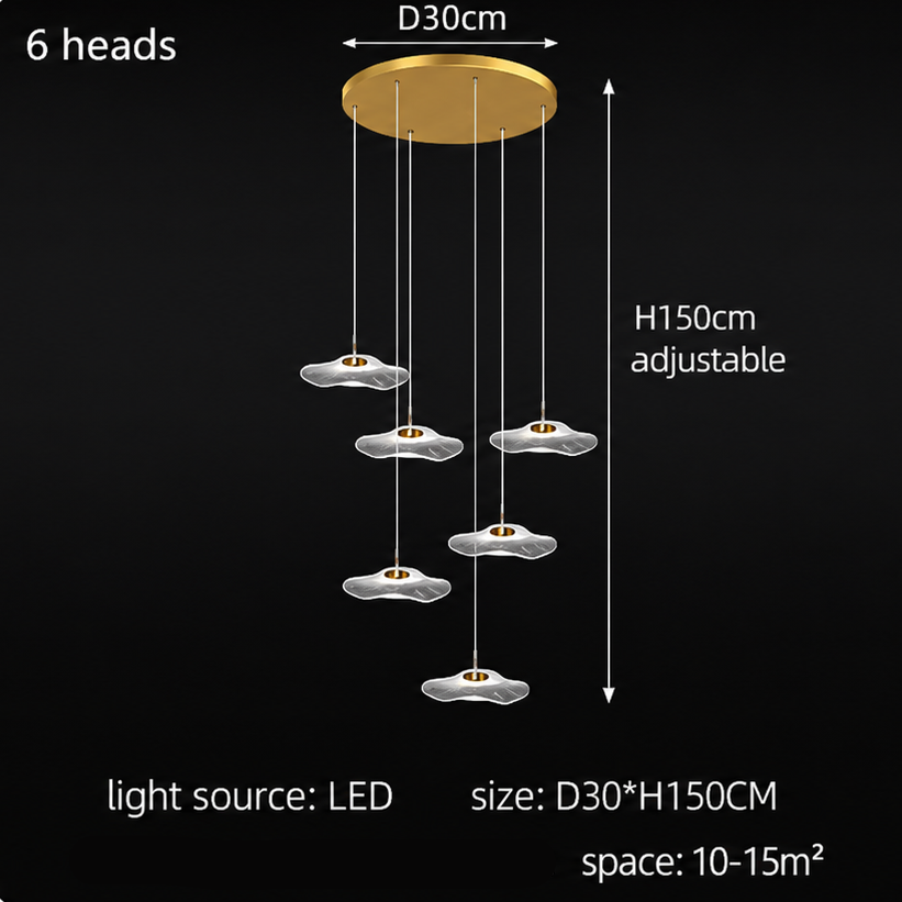 LuxRoyale Modern Cascading LED Chandelier for Staircase Entryway & High Ceilings