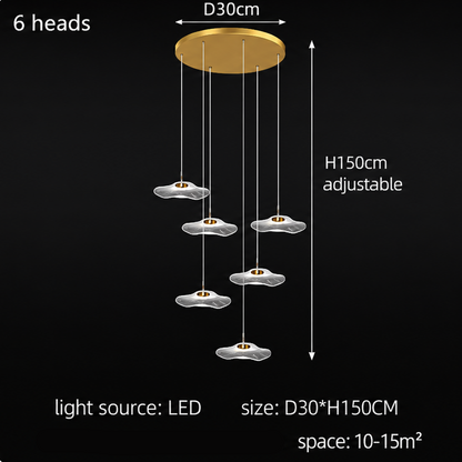 LuxRoyale Modern Cascading LED Chandelier for Staircase Entryway & High Ceilings