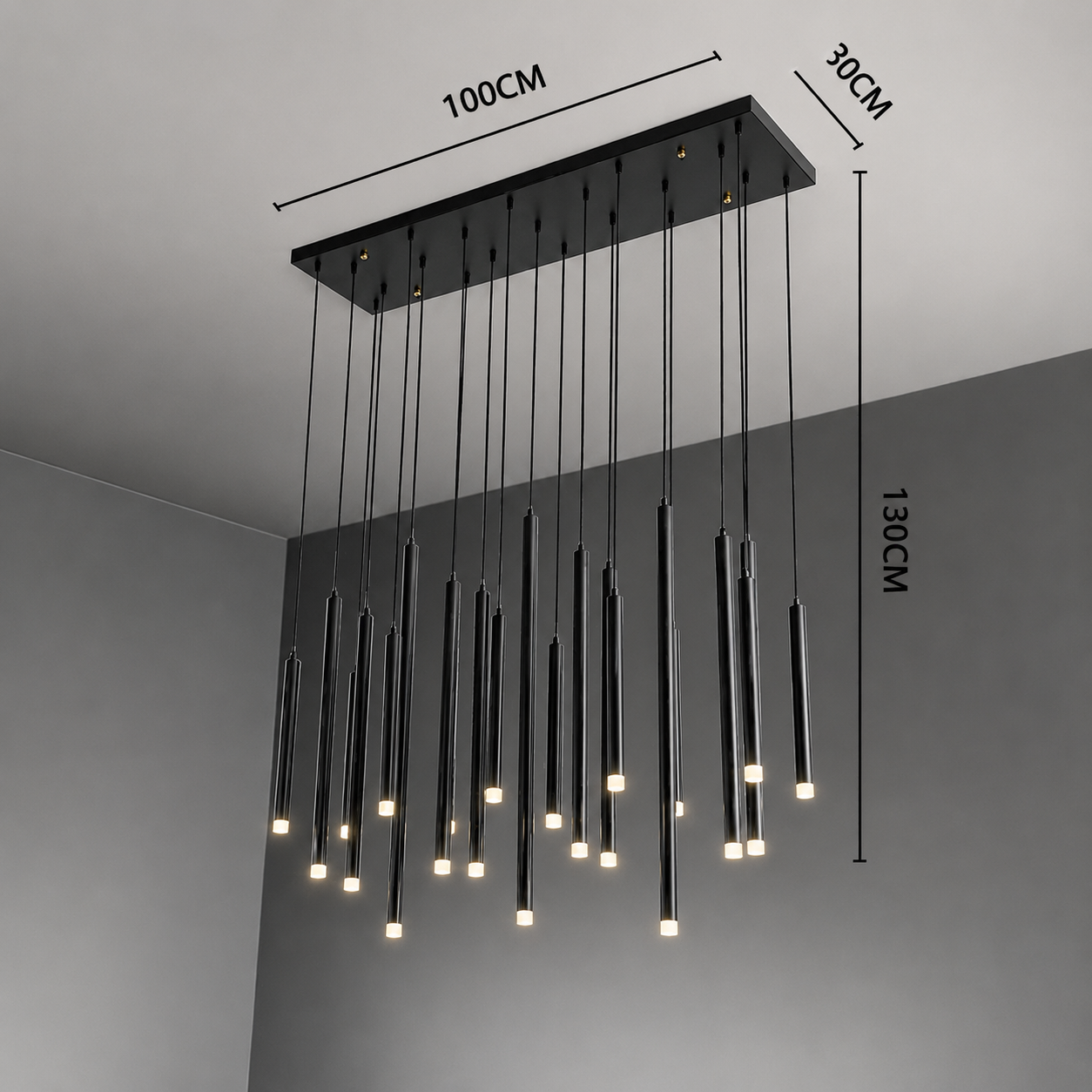 Royelux Modern LED Cascade Chandelier for Dining Room Table Lighting