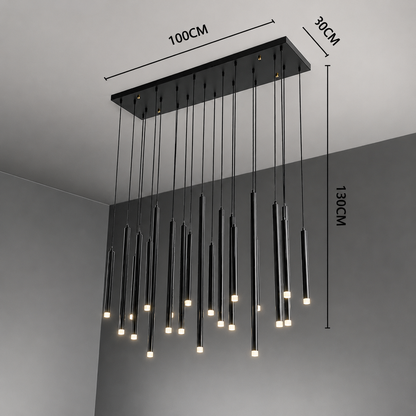 Royelux Modern LED Cascade Chandelier for Dining Room Table Lighting