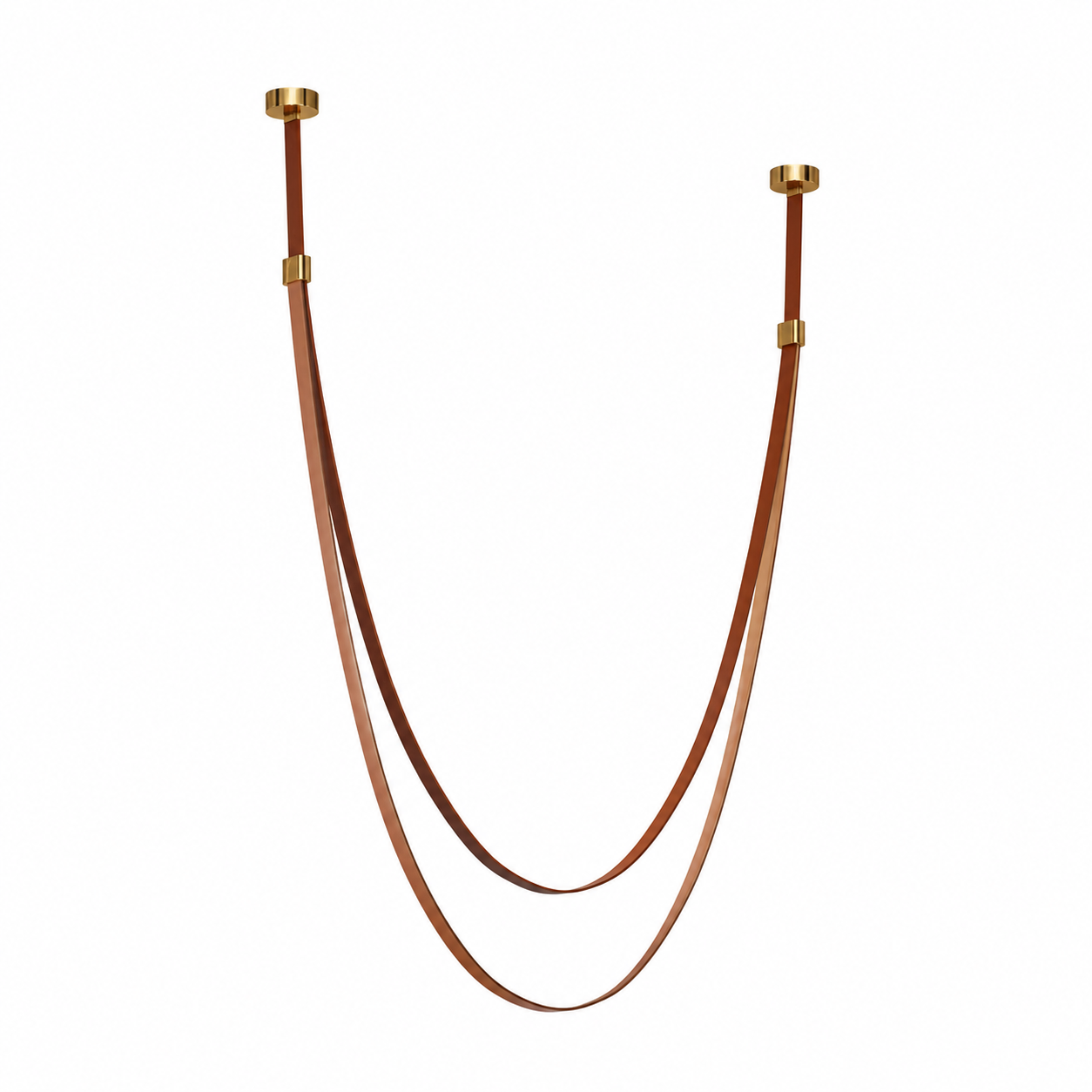 LuxRoyale Modern Leather Strap LED Chandelier - Dimmable Black Gold Chrome Finishes