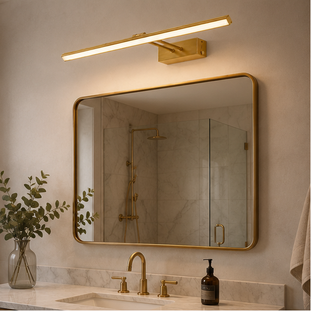 LuxRoyale Premium Brushed Gold Picture Light Rechargeable with Remote