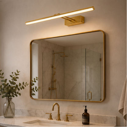 LuxRoyale Premium Brushed Gold Picture Light Rechargeable with Remote