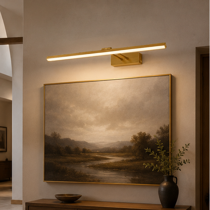 LuxRoyale Premium Brushed Gold Picture Light Rechargeable with Remote