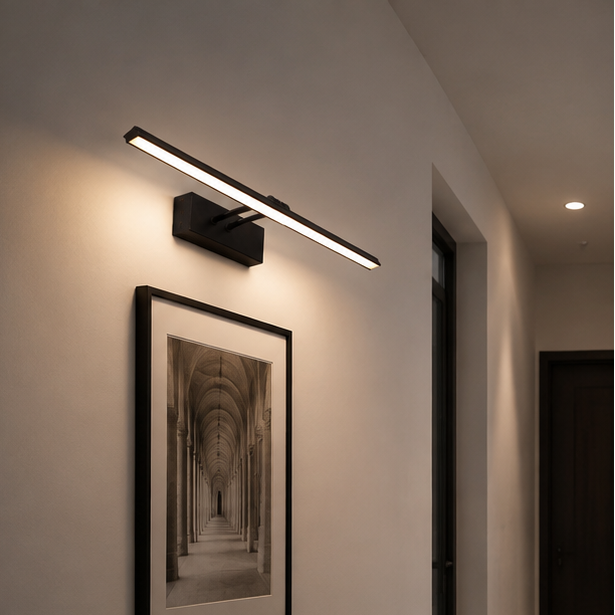 LuxRoyale Premium Brushed Gold Picture Light Rechargeable with Remote