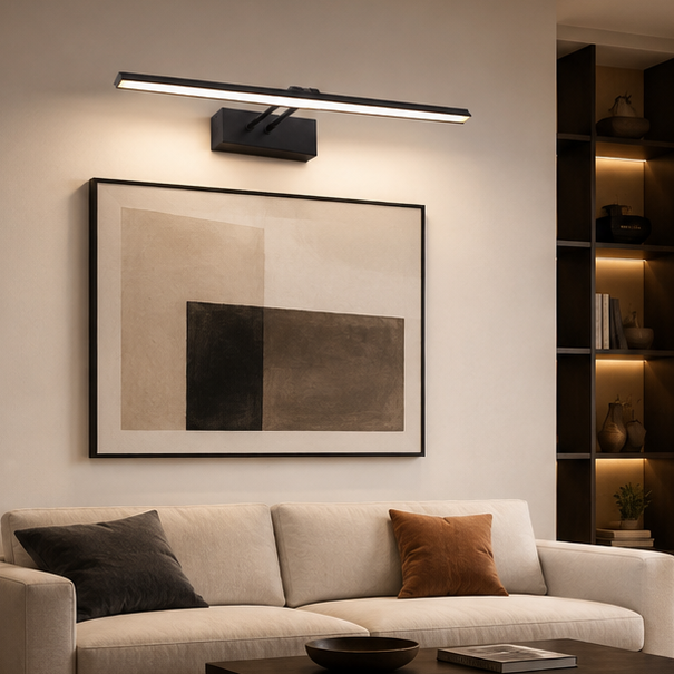 LuxRoyale Premium Brushed Gold Picture Light Rechargeable with Remote