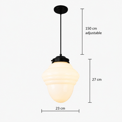 RoyaleGlow Art Deco Frosted Glass Geometric Pendant Light Fixture