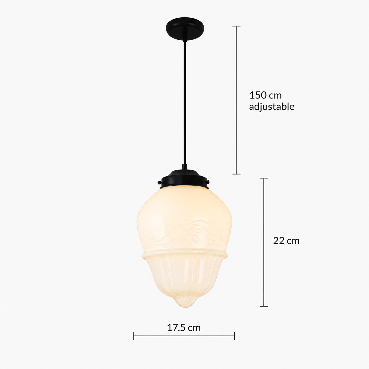 RoyaleGlow Art Deco Frosted Glass Geometric Pendant Light Fixture
