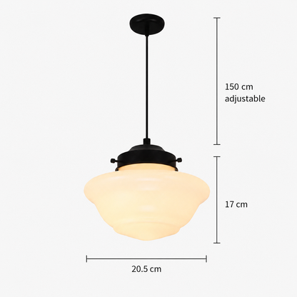 RoyaleGlow Art Deco Frosted Glass Geometric Pendant Light Fixture