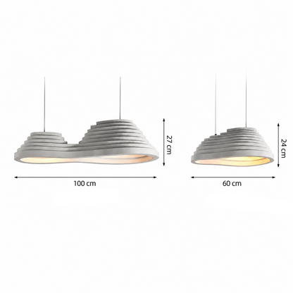 Royelux Organic Modern Pendant Light-Wavy White LED Ceiling Lamp