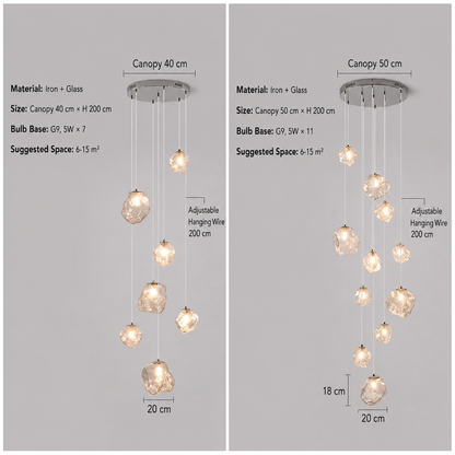 LuxRoyale Mineral Resin Pendant Light - Stone Inspired Sculptural Lighting