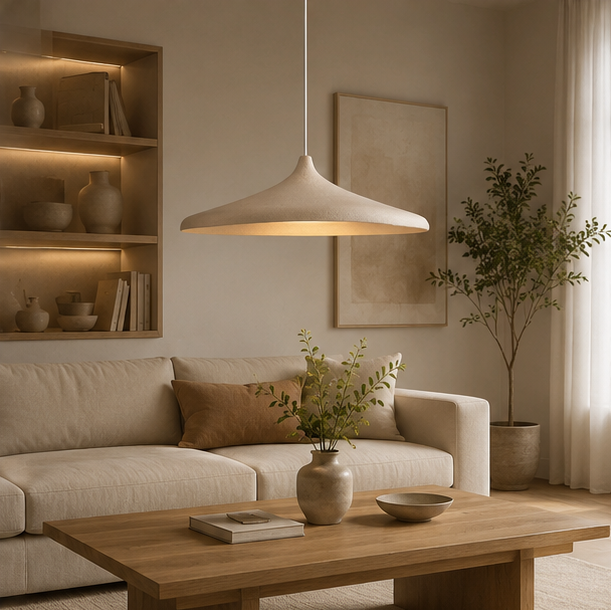 RoyaleGlow Organic Modern Wabi-Sabi Pendant Light for Dining Rooms