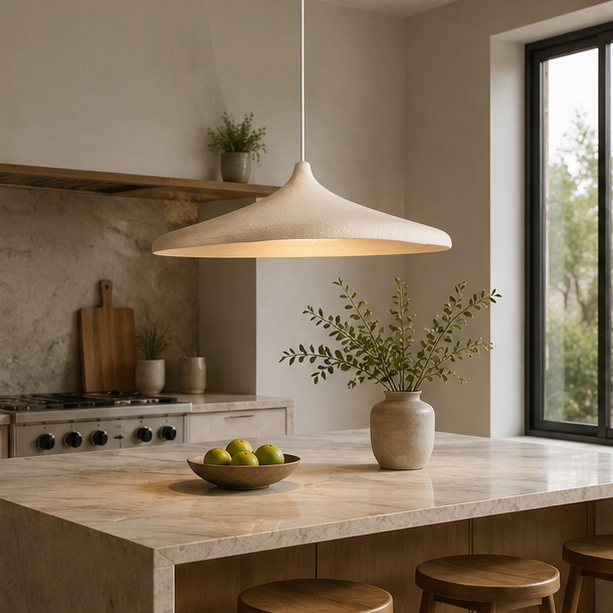RoyaleGlow Organic Modern Wabi-Sabi Pendant Light for Dining Rooms