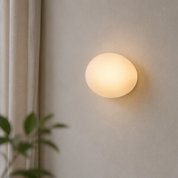 RoyaleGlow Organic Pebble Wall Sconce - Modern Minimalist LED Ambient Light Fixture