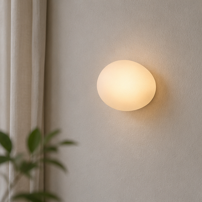 RoyaleGlow Organic Pebble Wall Sconce - Modern Minimalist LED Ambient Light Fixture