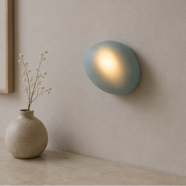 RoyaleGlow Organic Pebble Wall Sconce - Modern Minimalist LED Ambient Light Fixture