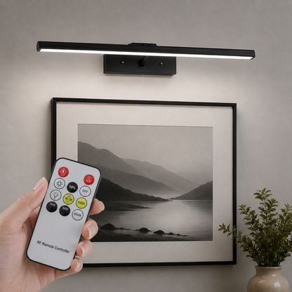 LuxRoyale Premium Brushed Gold Picture Light Rechargeable with Remote