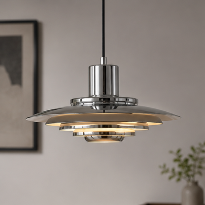 RoyaleGlow Modern Layered Aluminum Pendant Light - Contemporary Ceiling Lamp