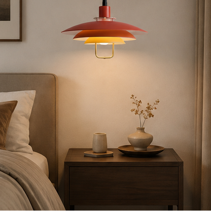 RoyaleGlow Danish Layered Pendant Light - Adjustable Height, Scandinavian Modern Ceiling Fixture