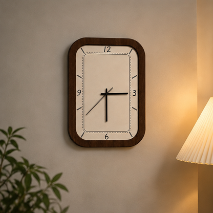 Royaleva Sculptural Wavy Wood Wall Clock, Silent Quartz Movement