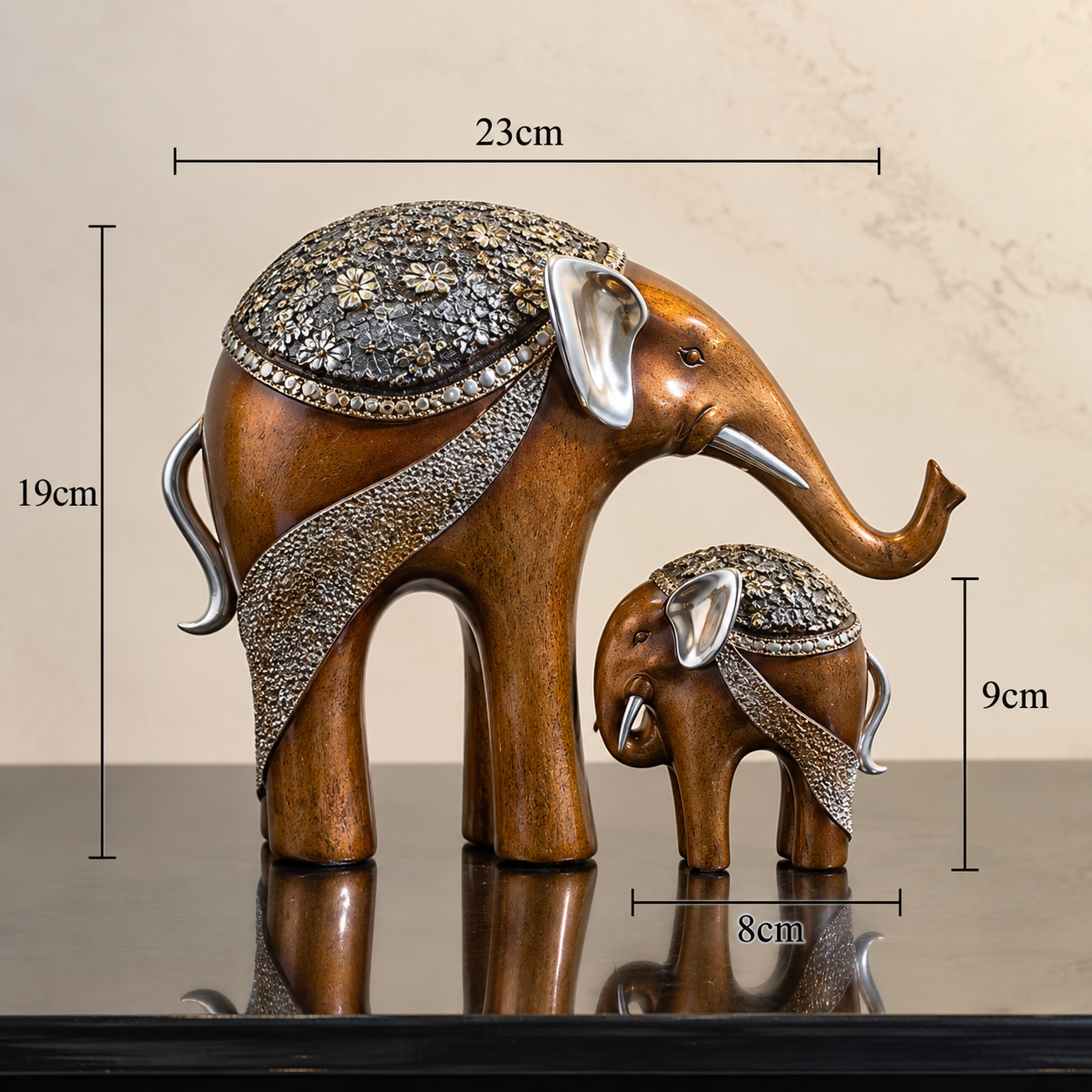 RoyaleGlow Elephant Love Statue, Feng Shui Elephant Figurine for Home Decor