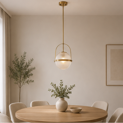 RoyaleGlow Grid Glass Globe Pendant Light0- Dimmable Kitchen Island Pendant Lamp