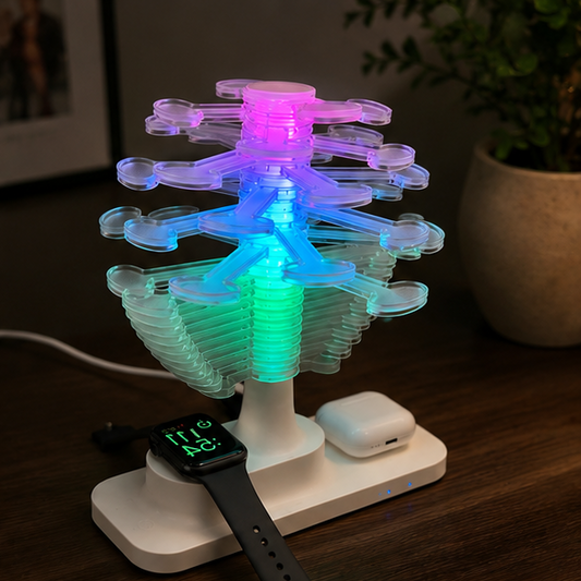 Royelux RGB LED Desk Lamp with Wireless Charger & Type-C Port for Bedroom Decor