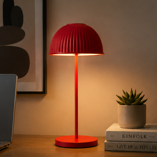 RoyaleGlow Modern Dome LED Table Lamp - Cordless, Dimmable Touch Control for Reading & Decor
