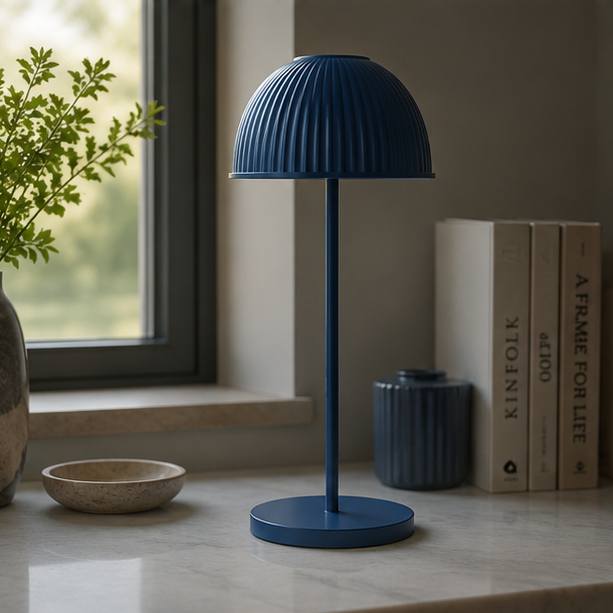 RoyaleGlow Modern Dome LED Table Lamp - Cordless, Dimmable Touch Control for Reading & Decor