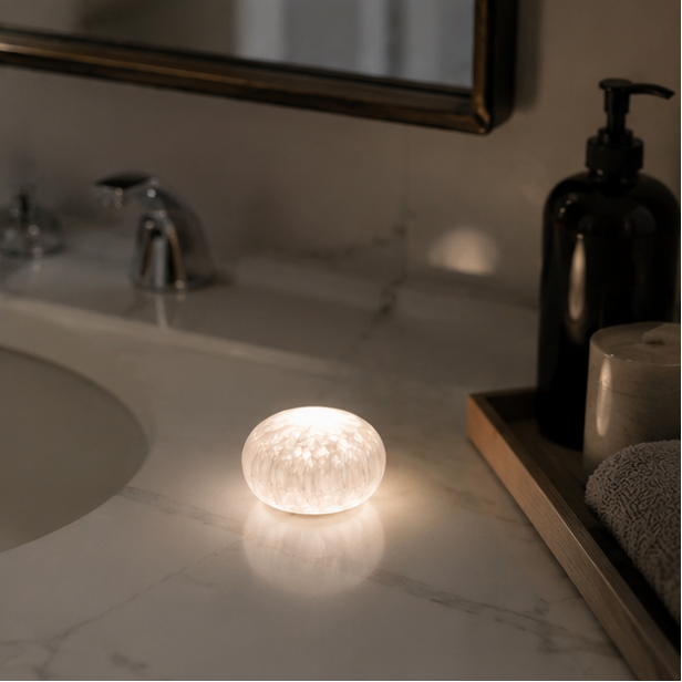 RoyaleGlow Rechargeable Selenite Crystal Lamp for Peaceful Home & Office Decor