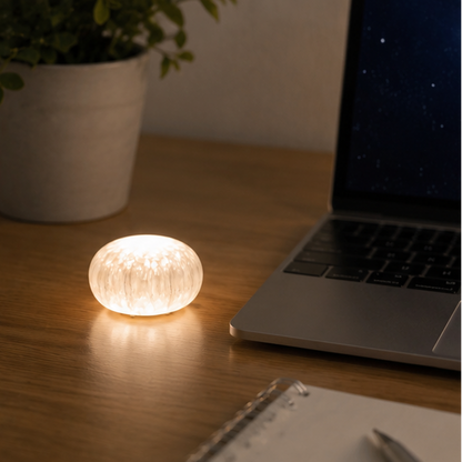 RoyaleGlow Rechargeable Selenite Crystal Lamp for Peaceful Home & Office Decor