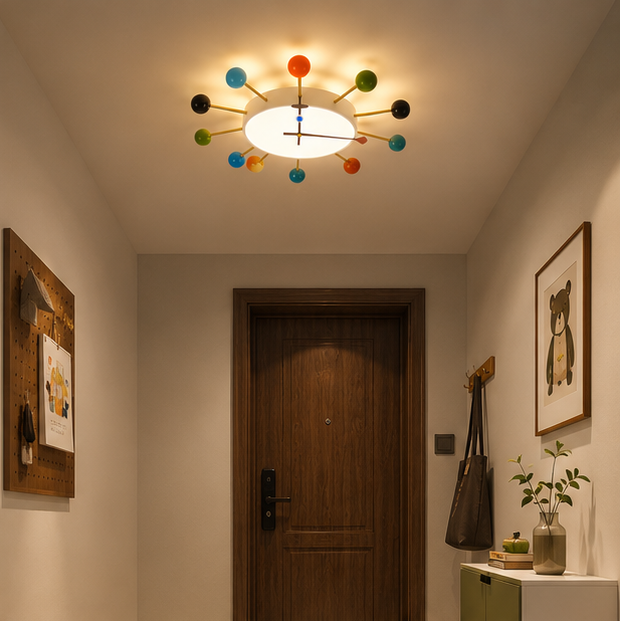 LuxRoyale Mid-Century Modern 26-Inch Colorful LED Flush Mount Ceiling Light